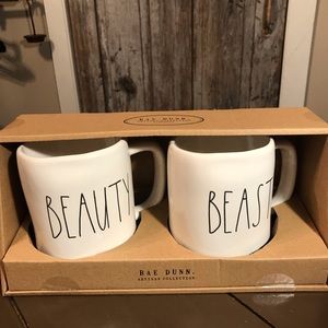 Rae Dunn Beauty And Beast Mugs